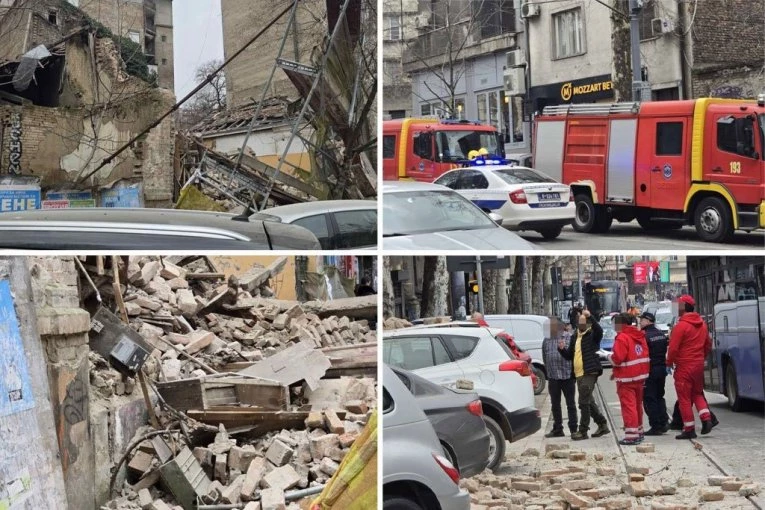 "PROŠAO SAM ISPOD SKELE, NEŠTO JE PUCKETALO, POSLE TRI SEKUNDE SE SVE SRUŠILO!" Očevidac za dlaku izbegao smrt u ulici Džordža Vašingtona - REPUBLIKA NA LICU MESTA! (FOTO, VIDEO)