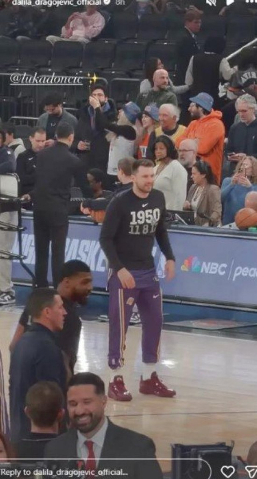 GLEDA GA, NE TREPĆE! Dalila Dragojević bacila oko na Luku Dončića, evo šta se DESILO PRED UTAKMICU! (GALERIJA)