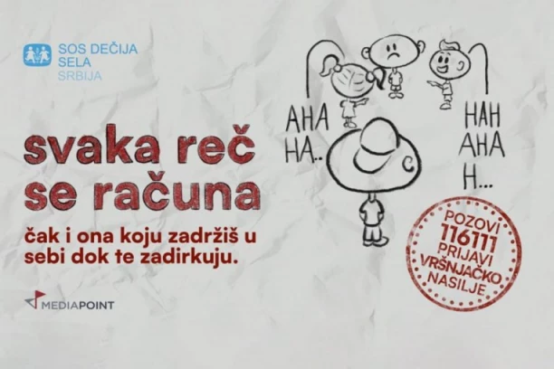 Svaka reč se računa - kampanja SOS Dečija sela Srbija koja skreće pažnju na neizgovorene reči i tišinu dece izložene vršnjačkom nasilju