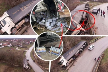 STRAVIČNE SLIKE KOD ČAČKA! Šleper sleteo sa puta - SAOBRAĆAJ OBUSTAVLJEN! (FOTO, VIDEO)