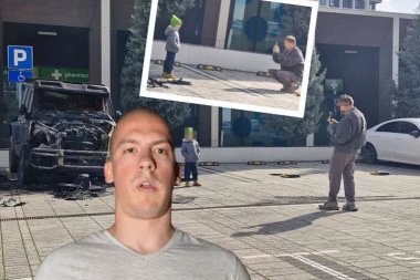 DECA SE FOTKAJU ISPRED ZAPALJENOG AUTA BAKE PRASETA: Šok-scene u Beogradu na vodi (GALERIJA)