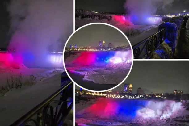 PRELEP PRIZOR! Nijagarini vodopadi u boji srpske zastave! (FOTO, VIDEO)