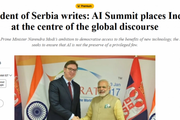 VEROVAO U NJIHOV POTENCIJAl KADA EVROPA NIJE! Tekst Aleksandra Vučiča u današnjem štampanom i online izdanju najčitanije novine u Indiji!