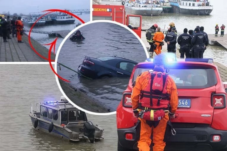 IZVUČEN AUTOMOBIL KOJI JE SLETEO U DUNAV! Pogledajte kako je izgledala akcija! (FOTO, VIDEO)