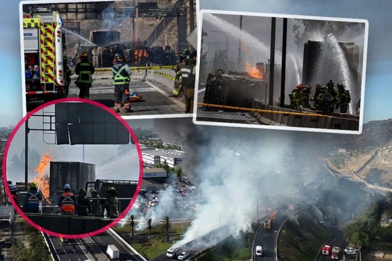 OGROMAN PLAMEN GUSTOG DIMA NADVIO SE NAD PUTEM! Kamion izgubio kontrolu, pa EKSPLODIRAO: Stravične scene, plamen progutao druga vozila, ima mrtvih (FOTO, VIDEO)