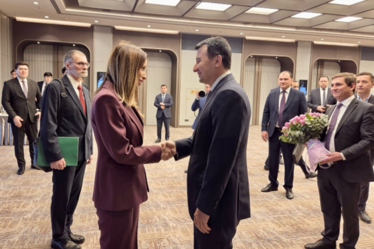 Mesarović with the Deputy Prime Minister of Uzbekistan on expanding cooperation between the two countries