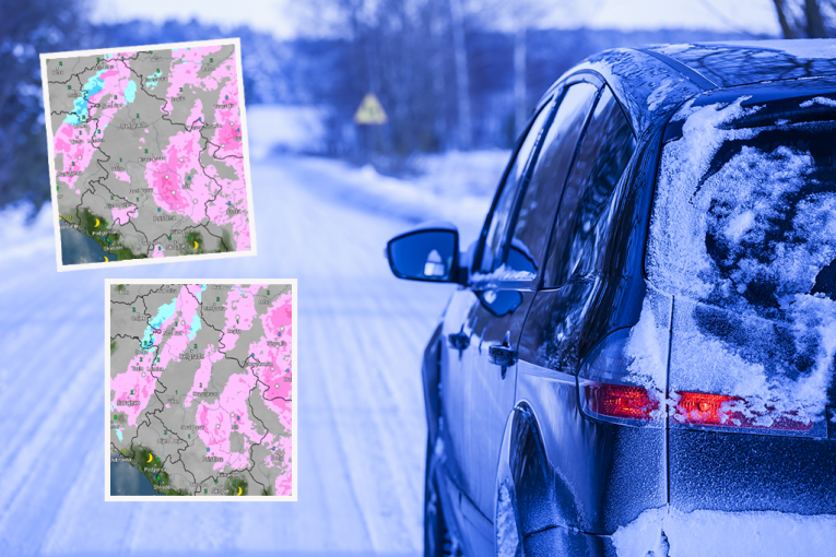 ICY MASS PENETRATES TOWARDS BELGRADE! The exact time snow starts in the capital is known! Eastern Serbia is already under attack, and a NEW PROBLEM arises after midnight! (RADAR IMAGES)