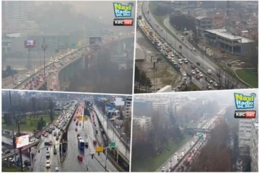 KIŠA NE PRESTAJE DA LIJE, DUGE KOLONE NA AUTOKOMANDI I BRANKOVOM ZA NOVI BEOGRAD! Vozači, biće vam potrebno strpljenje!
