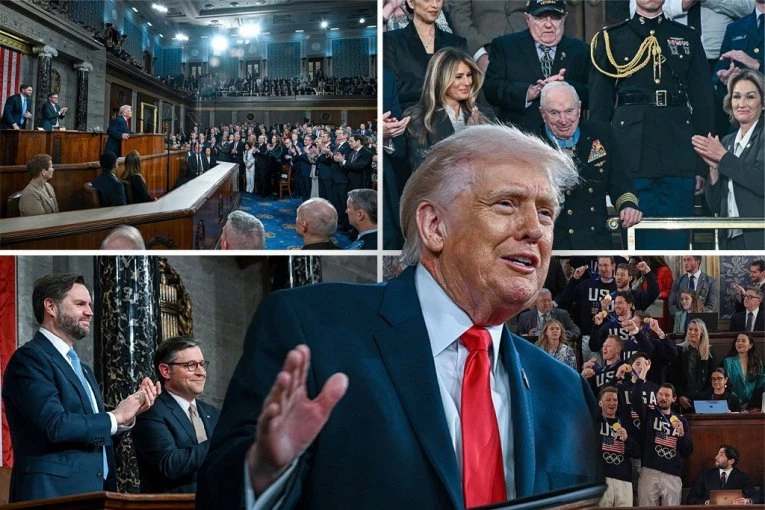 TRAMP ZAGRMEO PRED KONGRESOM: Nikada neću dozvoliti da Iran ima nuklearno oružje! Američki predsednik održao najduži govor, OBORIO REKORD, spomenuo i Srbiju! (FOTO)