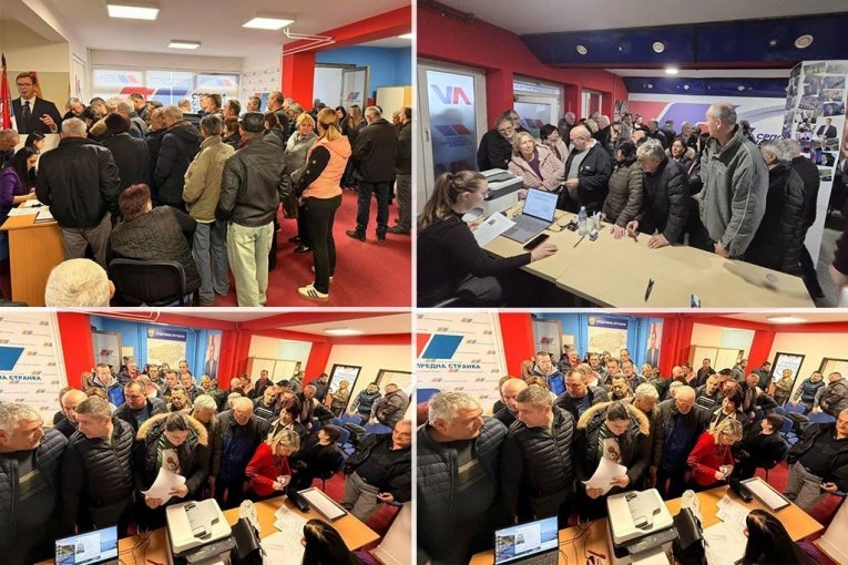 NEZAPAMĆENA GUŽVA U LUČANIMA! Prikupljanje potpisa za SNS listu u toku - građani samo pristužu! (FOTO/VIDEO)