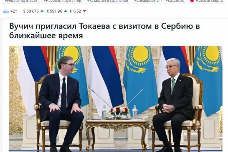 Vesti i naslovne stranice nekih od najčitanijih medija u Kazahstanu