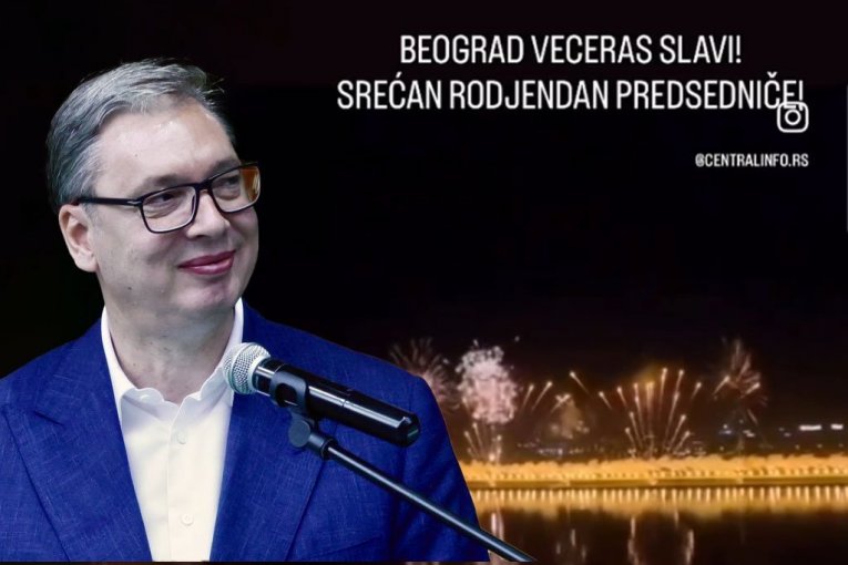 "PREDSEDNIČE, NEKA SI ŽIV I ZDRAV!" Beograd uz spektakularni vatromet i baklje dočekao rođendan predsednika Vučića! (VIDEO)