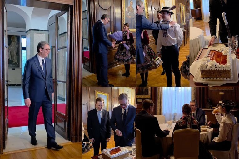 "NEMA TORTE KAO ŠTO JE DOBOŠ-TORTA!" Tradicija se nastavlja! Slovački ambasador predsedniku Vučiću priredio iznenađenje, doneo mu poklone za rođendan!