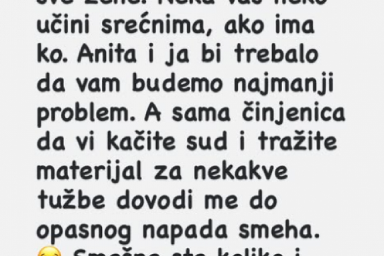 Objava na Anitinom profilu