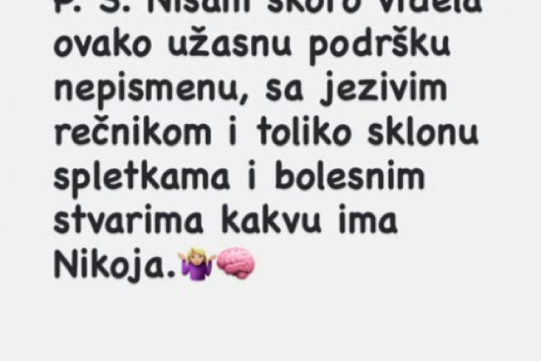 Objava na Anitinom profilu