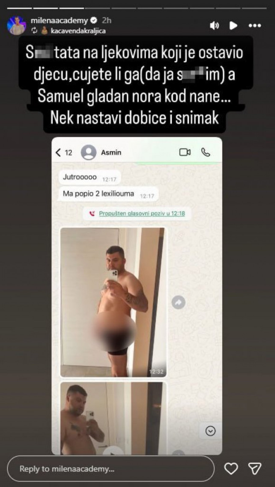 HAOS! KAČAVENDINI FANOVI OBJAVILI GOLU FOTKU ASMINA DURDŽIĆA! Karambol zbog slike koja se deli MUNJEVITOM BRZINOM! (FOTO)