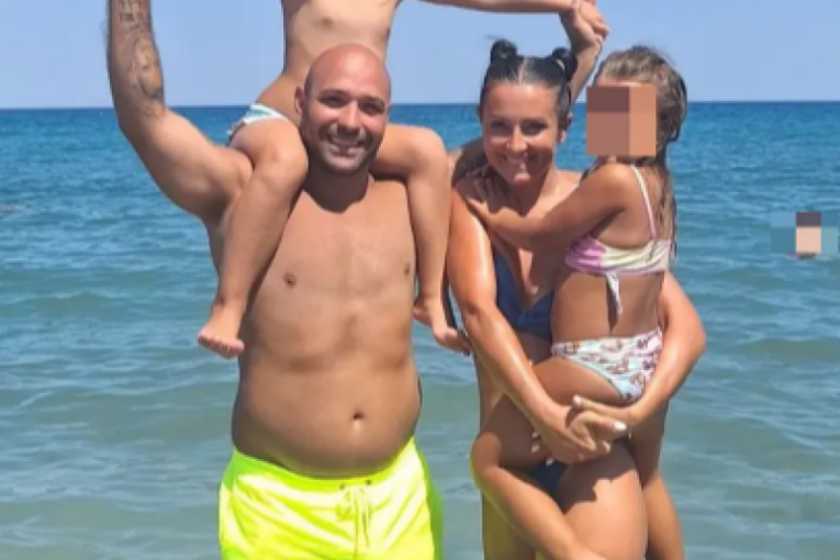 Dragan Lazić sa ženom i decom