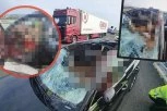 STRAVIČAN SUDAR AUTO-PUTU: Jelen izleteo pred automobil, jezive fotografije sa mesta nesreće, ŠOFERKA RAZLUPAN, KRV SVUDA!