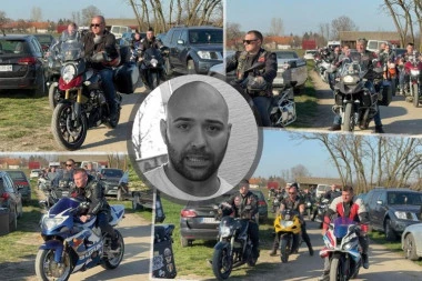 ZAGRMELI MOTORI ZA DRAGANA! Potresne scene u Brestaču: Kolona bajkera stigla ispred Lazićeve večne kuće, stotine ljudi u suzama ispraća Darkovog brata!!