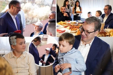 "EVO GA, SINE, VIDIŠ DA JE DOŠAO" Suze radosnice malog Andrije se ne zaboravljaju - zbog ovog zagrljaja s predsednikom Vučićem plakala je cela Srbija! (FOTO)