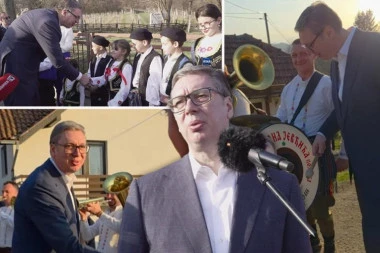 TRI KILOMETRA ASFALTA ZA SLAVICU! Trubači i slavlje u Kotraži: Pogledajte kako su Dragačevci dočekali Vučića (VIDEO)