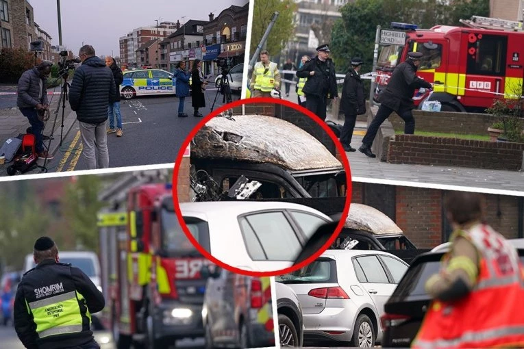 DRAMA U PRESTONICI: Zapaljena vozila jevrejske hitne pomoći, čule se glasne EKSPLOZIJE, policija traga za napadačima! (FOTO, VIDEO)