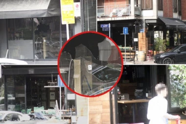 RAZBIJEN IZLOG, SRČA RASUTA PO CELOJ ULICI! Pogledajte kako izgleda kafić na koji je jutros bačena bomba! (FOTO, VIDEO)