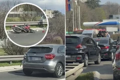 ŽESTOK SUDAR MOTORA I AUTOMOBILA KOD ARENE! Hitna pomoć na licu mesta, formirala se dugačka kolona! (VIDEO)