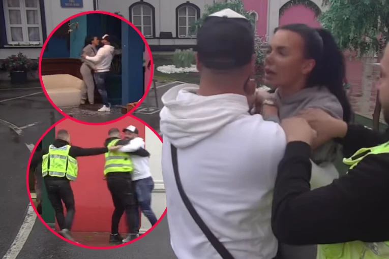 TRUDNA ANITA STANOJLOVIĆ PROLETELA KROZ STAKLO! Uništenog Luku obezbeđenje oborilo na pod - POCEPALA JE CELU RUKU! (VIDEO, GALERIJA)