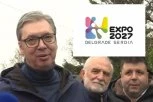 VUČIĆ OBILAZI GRADILIŠTE U OKVIRU PROJEKTA EKSPO! Predsednik Srbije na terenu i pored lošeg vremena!