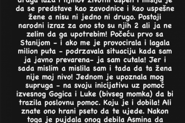 Aleksandra Subotić se oglasila o Staniji i Peci