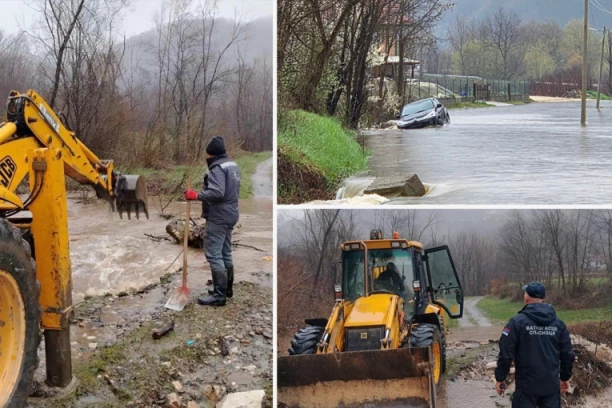 BUJICA ODNELA AUTOMOBIL, VOZAČ SPASEN U POSLEDNJI ČAS! Drama kod Požege!