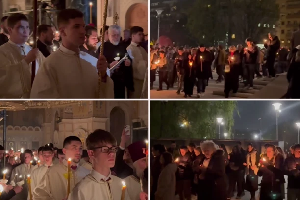 BLAGODATNI OGANJ IZ SVETE ZEMLJE DONET U SRBIJU: Hiljade vernika dočekale najveće čudo pravoslavlja ispred Hrama Svetog Save