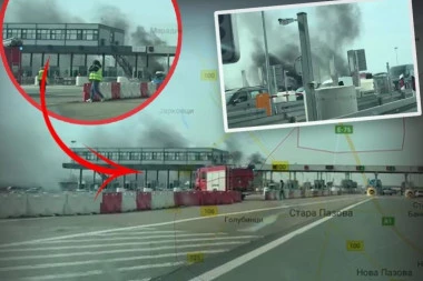 VATRA GUTA AUTOMOBIL, CRNI DIM PREKRIO AUTO-PUT! Drama na naplatnoj rampi Stara Pazova! (VIDEO)