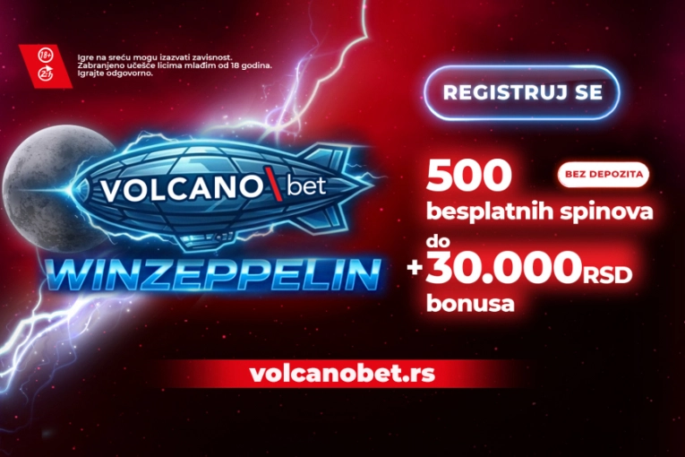 WinZeppelin lansiran: Volcanobet donosi do 30.000 dinara i 500 besplatnih spinova!