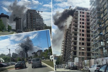 VELIKI POŽAR NA ČUKARIČKOJ PADINI! Gori gradilište! (FOTO)