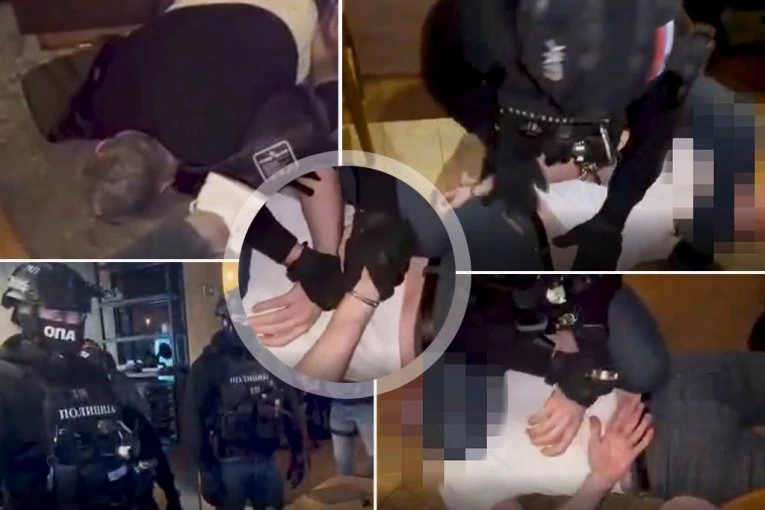 FILMSKO HAPŠENJE "KAVČANINA" U POZNATOM RESTORANU! Pogledajte spektakularnu akciju u Beogradu, oborili ga na pod i odmah lisice! (VIDEO)