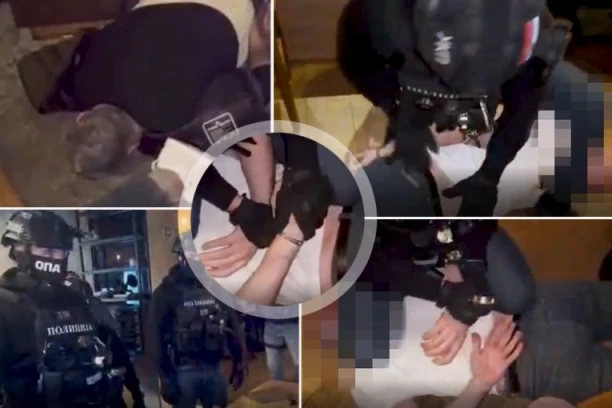 FILMSKO HAPŠENJE "KAVČANINA" U POZNATOM RESTORANU! Pogledajte spektakularnu akciju u Beogradu, oborili ga na pod i odmah lisice! (VIDEO)