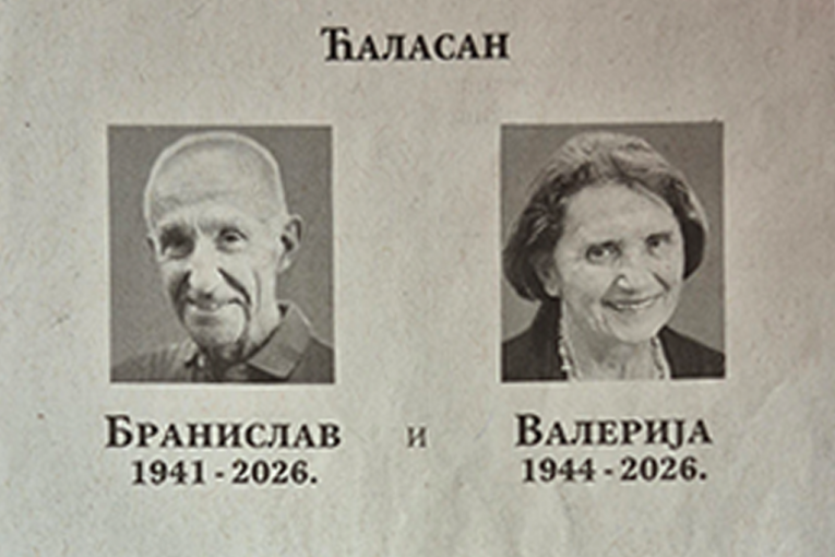 MUŽ I ŽENA UMRLI DAN ZA DANOM! U čitulji priča o ljubavi!