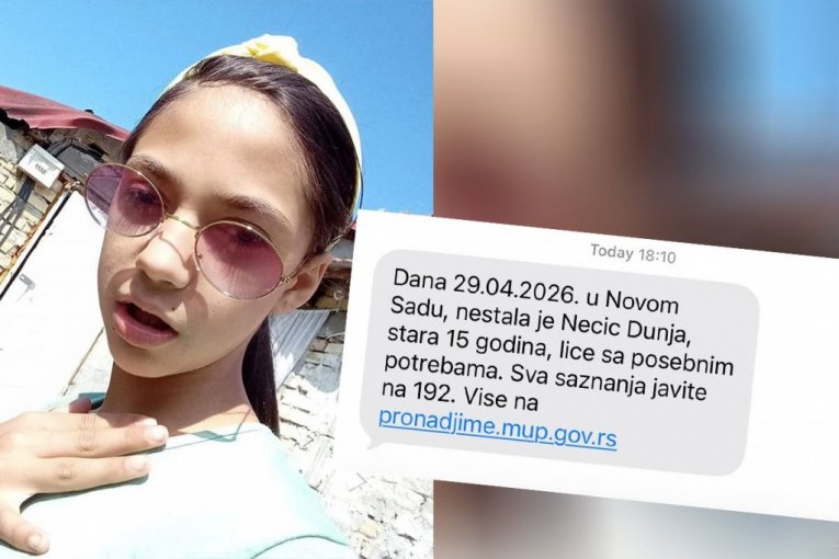АКТИВИРОВАН СИСТЕМ "НАЙДИ МЕНЯ"! Ищут подростка Дуню Нецич (15) из Нови-Сада!