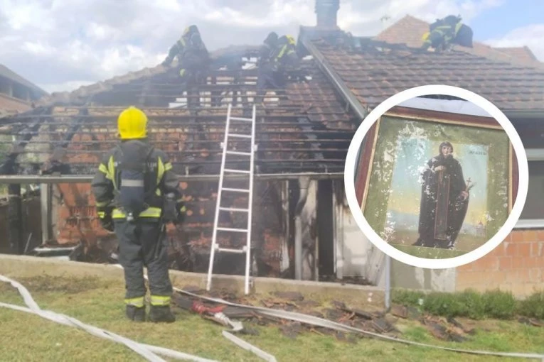 SVE JE IZGORELO, A OVO JE, ČUDOM BOŽJIM, OSTALO NETAKNUTO: Vatrogasci u zgarištu u Petrovaradinu pronašli netaknutu ikonu Svete Petke