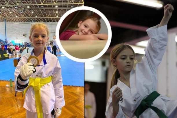 OBOŽAVAM BORBU: Natalija Ratković (9), prvakinja Srbije u tekvondu, drugo mesto na prvenstvu Balkana