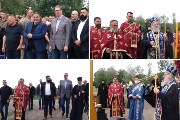 PREDSEDNIK VUČIĆ U OBILASKU PARKA PRIRODE: Počela ceremonija osveštavanja krsta! (VIDEO)