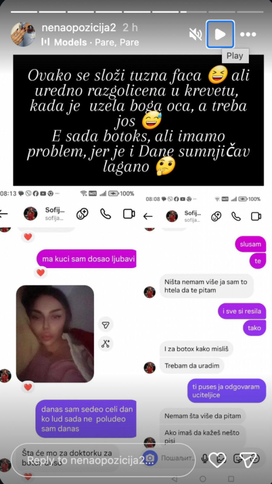 ISPLIVALE NOVE PREPISKE TETOVKE I DEDA DANETA! Čičko-paričko besan ka ris na Sofiju! OD ČIKE TRAŽILA PREVIŠE! (FOTO)