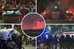 STRAHOVITE SCENE NASILJA U CENTRU BEOGRADA! Jezive scene agresije blokadera, PALE KONTEJNERE, POLICIJU ZASULI KAMENICAMA I PIROTEHNIKOM! (VIDEO)