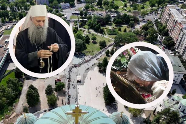 MONAH SA SVETE GORE OBJASNIO KAKO VERNICI KORISTE OSVEŠTANE TRAKICE: Desetine hiljada ljudi u redovima čeka da se pokloni Pojasu Presvete Bogorodice