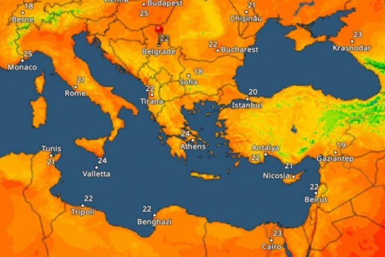SRBIJU PRŽI SUNCE! Ovaj grad TOPLIJI od Tunisa, RHMZ upalio alarm za Beograd: Temperatura rastu iz sata u sat (MAPA)