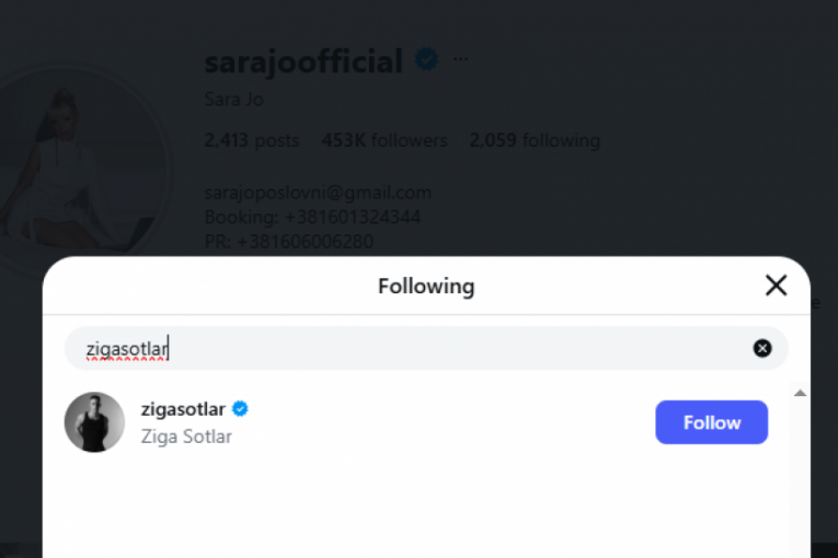 Sara i dalje prati Žigu