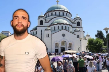 VELJKO RAŽNATOVIĆ MEĐU HILJADAMA VERNIKA ISPRED HRAMA SVETOG SAVE: Satima čekao da se pokloni Časnom pojasu Presvete Bogorodice