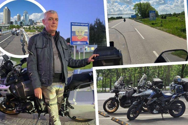НА МОТОЦИКЛАХ ЧЕРЕЗ ВОЕННУЮ ЗОНУ: Подробный обыск, на грани инцидента